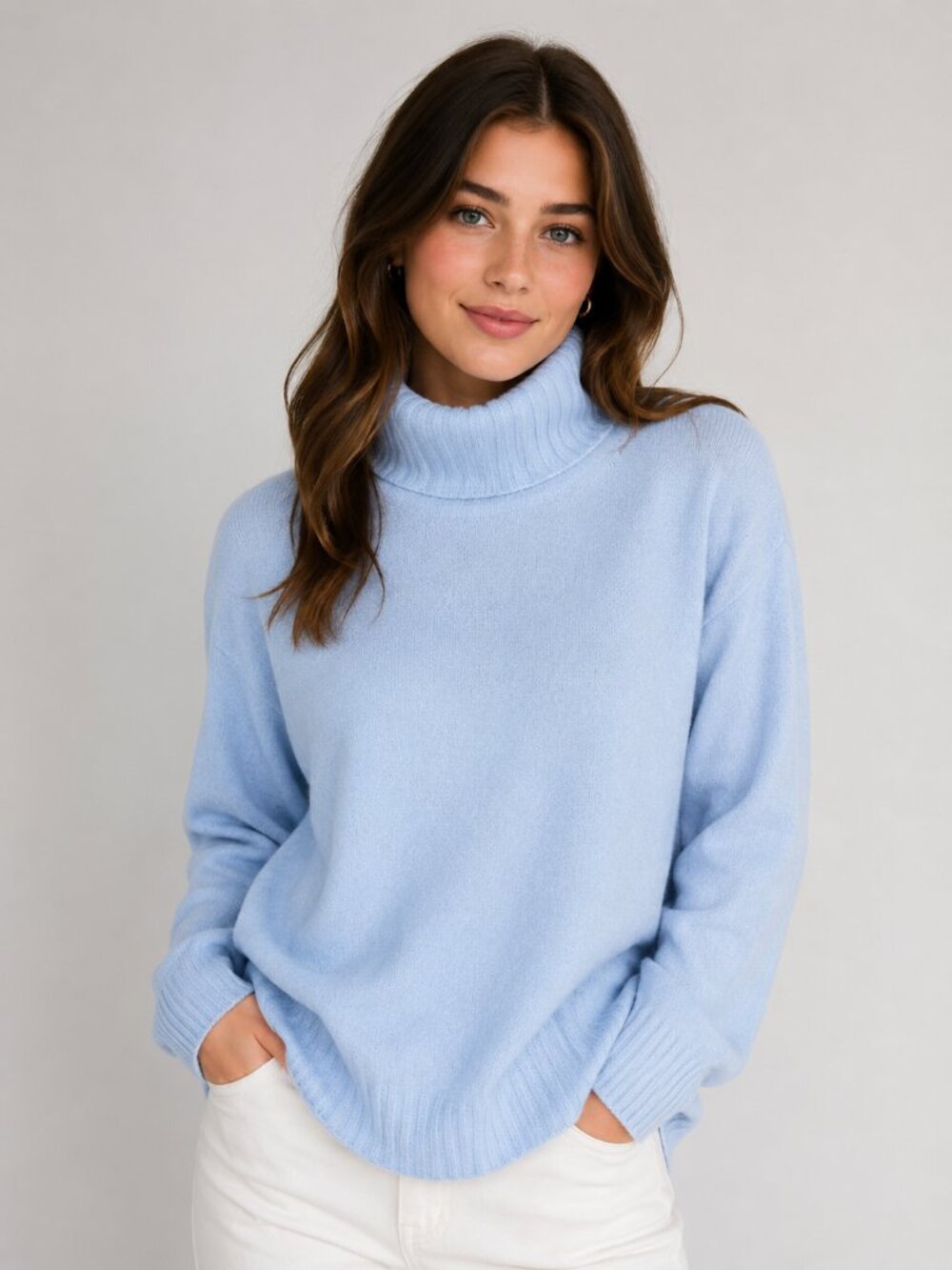 Hanna Andersson Light Blue Turtleneck Sweater